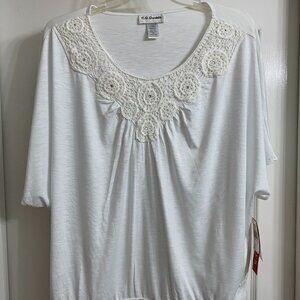 C.D. Daniels Women's White Blouse Size 3X NWT